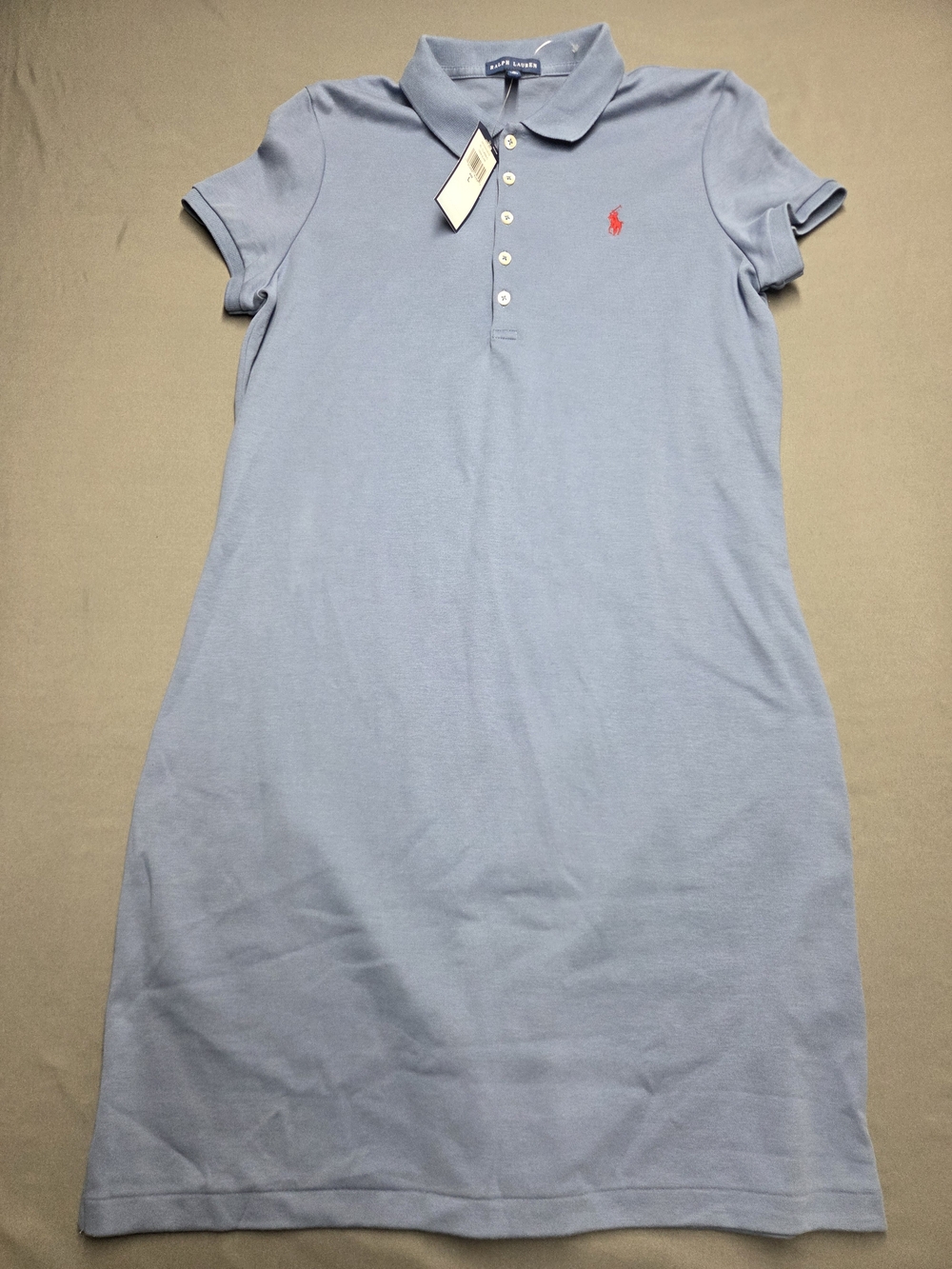 NWT Polo Ralph Lauren Women’s Polo Dress Light Blue Short Sleeve Red Pony
